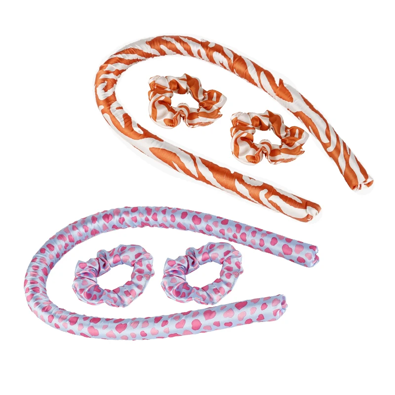 Factory Wholesale 100% Pure Mulberry Premium Silicone Heatless Hair Curler Soft Sleeping Roller Wave No Heat Hair Curls Wand