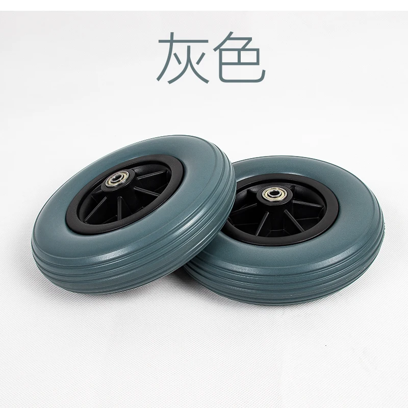 Wholesale Electrical Wheelchair Spare Parts 8 inch PU Solid Tires for electric Wheelchair Front Wheel from factory