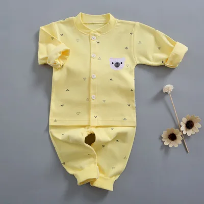 2021 весенний детский Qiuyi Qiuku хлопковый комплект нижнего белья для младенцев с мультяшным рисунком Кардиган с длинным рукавом