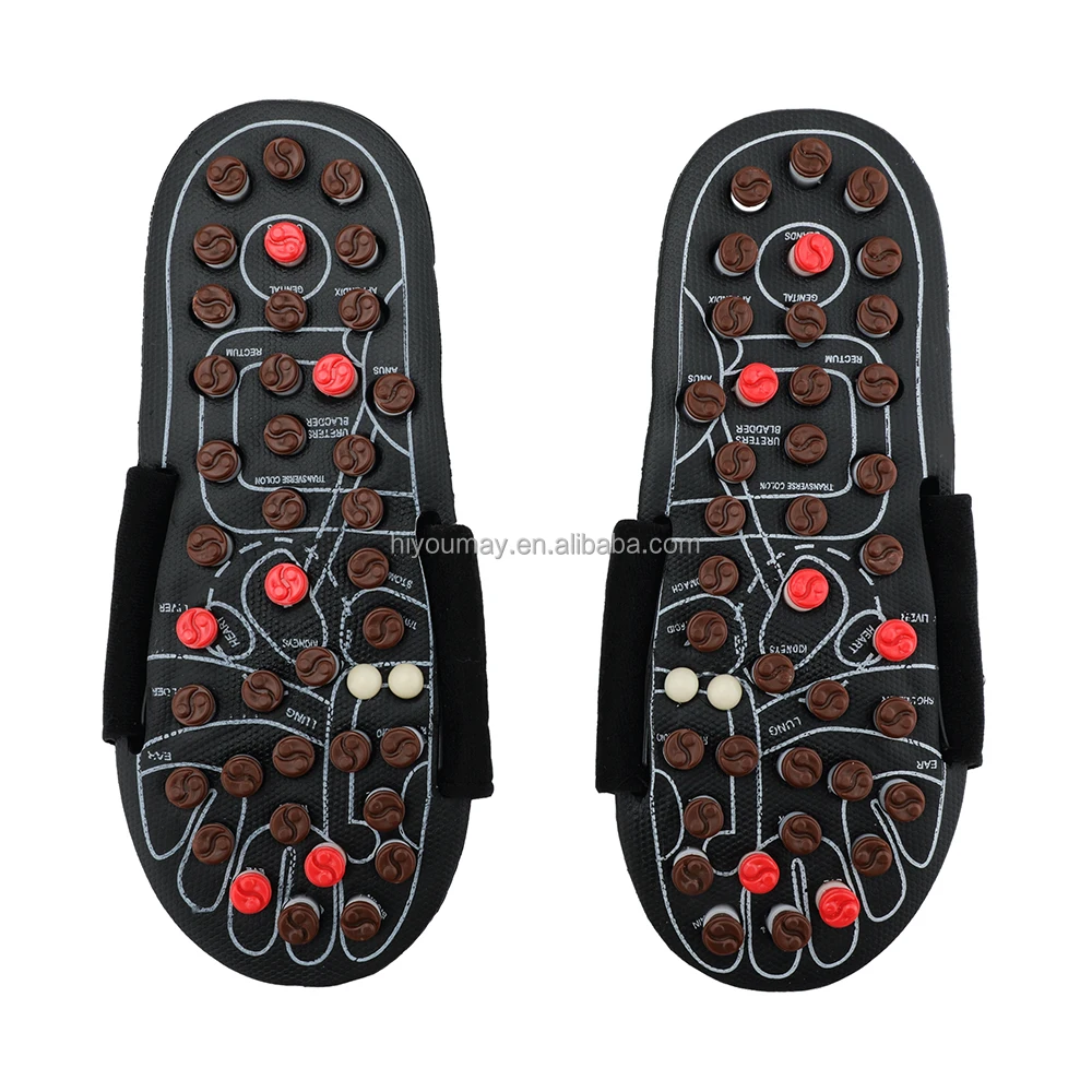 Healthy Tourmaline Stone Foot Acupoints Massage Nodes Simulated Human Finger Pressure Foot Massage Slipper