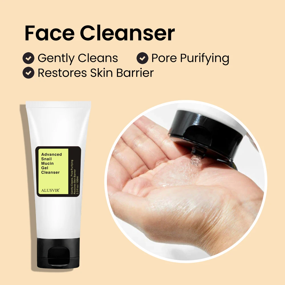 Korean Cosmetics Skin Care Snail Mucin Gel Gently Cleansing Face Wash Facial Cleanser Natural Foam Adults Female Support 500