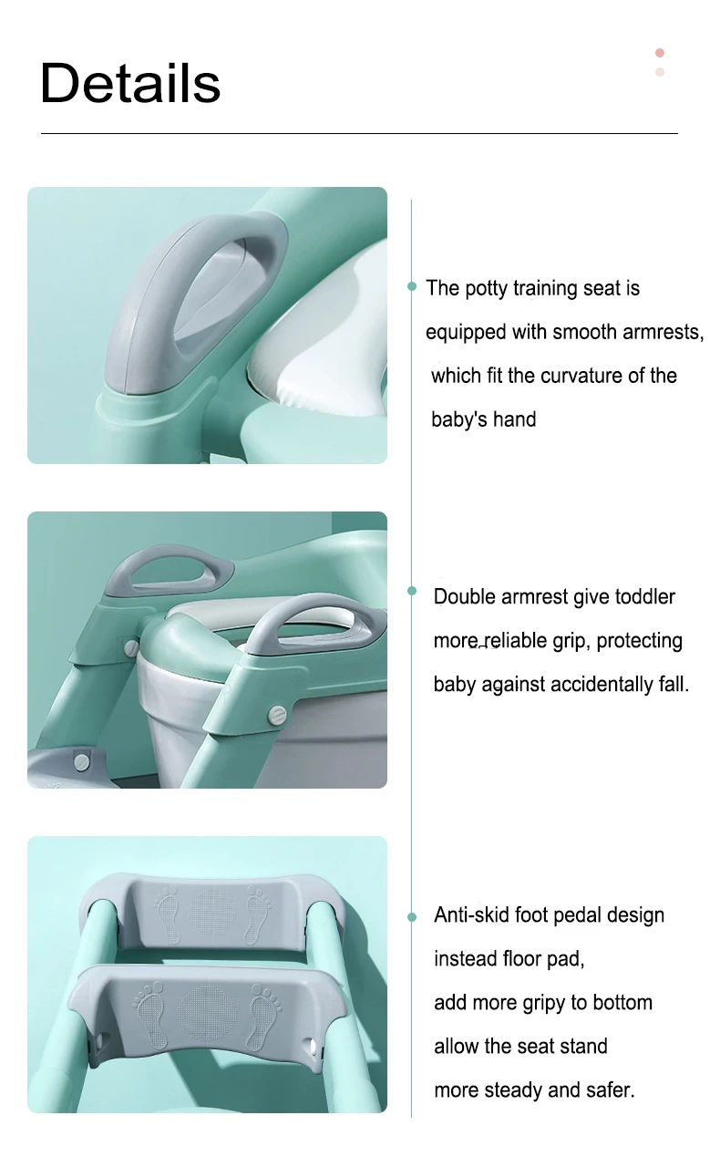 Folding Infant Potty Seat Urinal Backrest Training Chair with Step Stool Ladder for Baby Toddlers Boys Girls Safe Toilet Potties