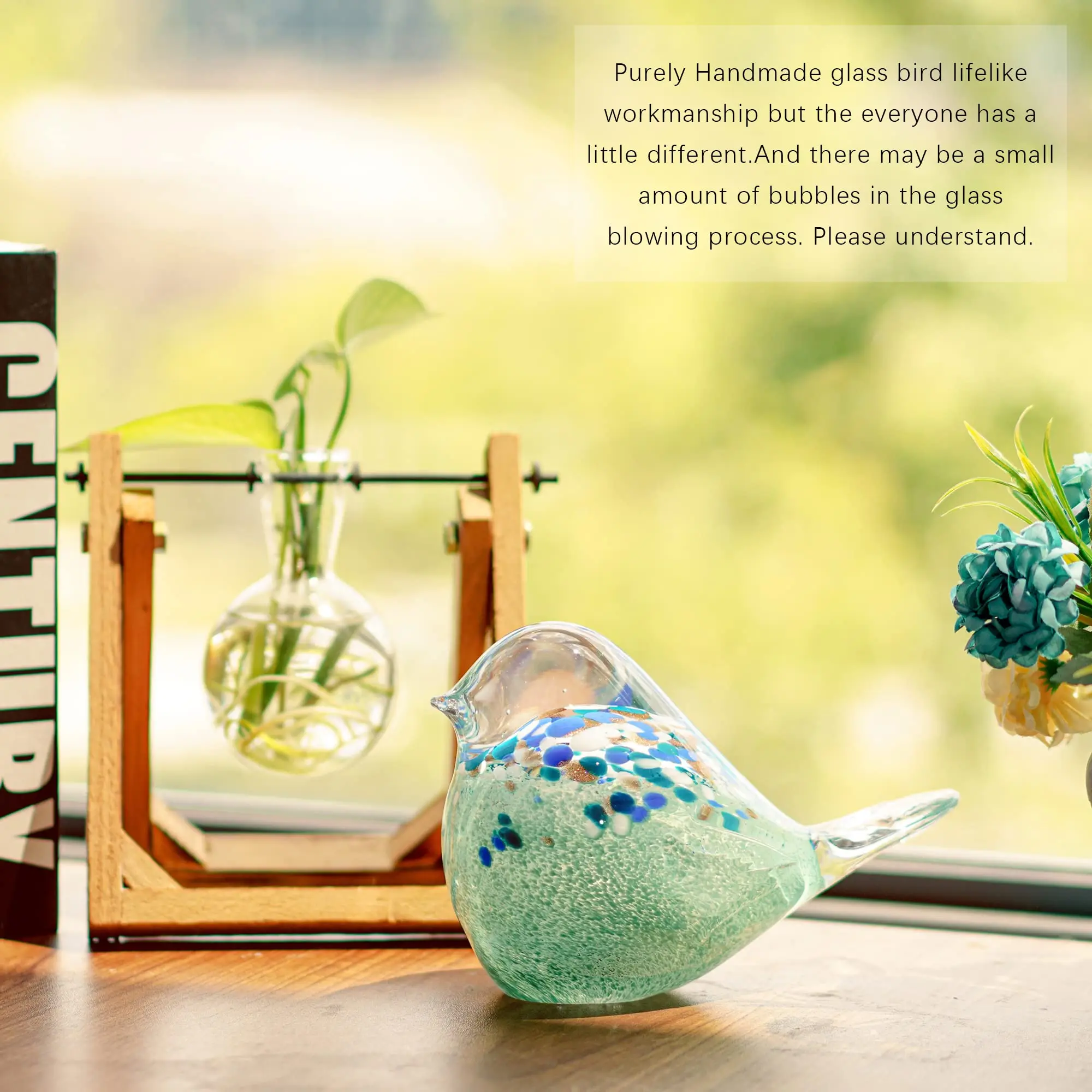 Bird Figurines Bird Paper Weight Art Animal Collectibles Home Table Decor Handmade Glass Home Decoration