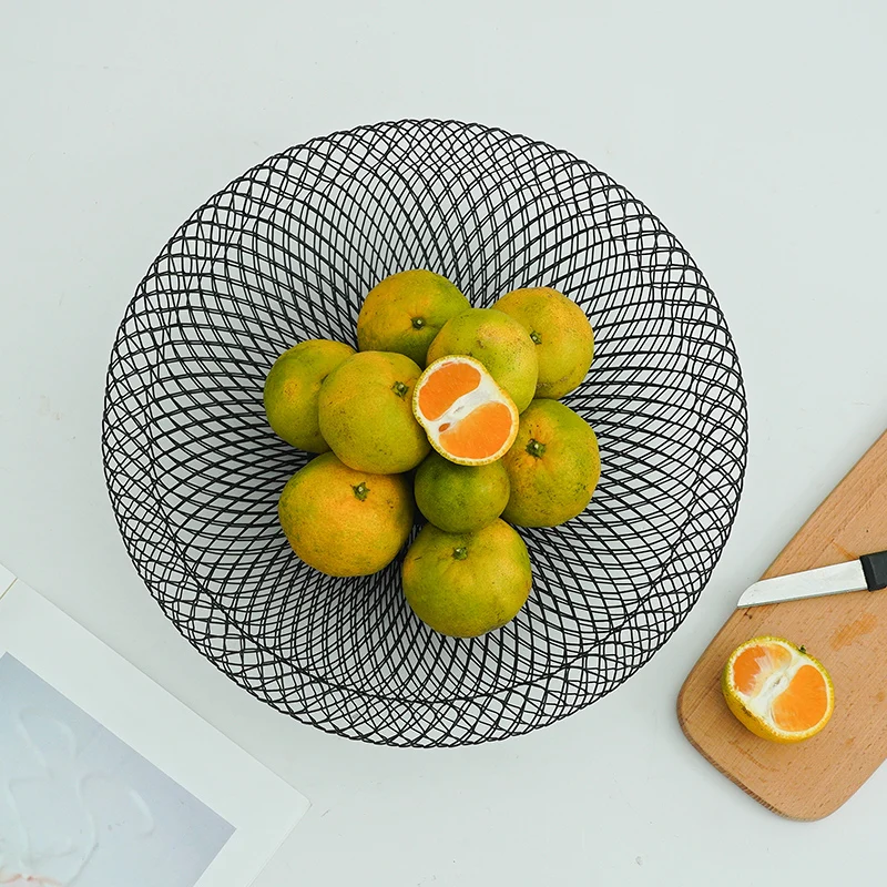 Wire Wrought Storage Basket Organizer Holder Bathroom Kitchen Sundries Container Household Desktop Metal Space Black White Party