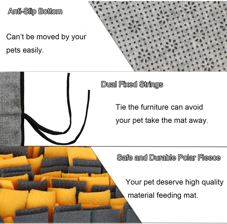 
New Durable Washable Dog Cat Slow Feeding Mat Anti Slip Puzzle Blanket Pet Snuffle Mat for Distracting Smell Training Foraging 