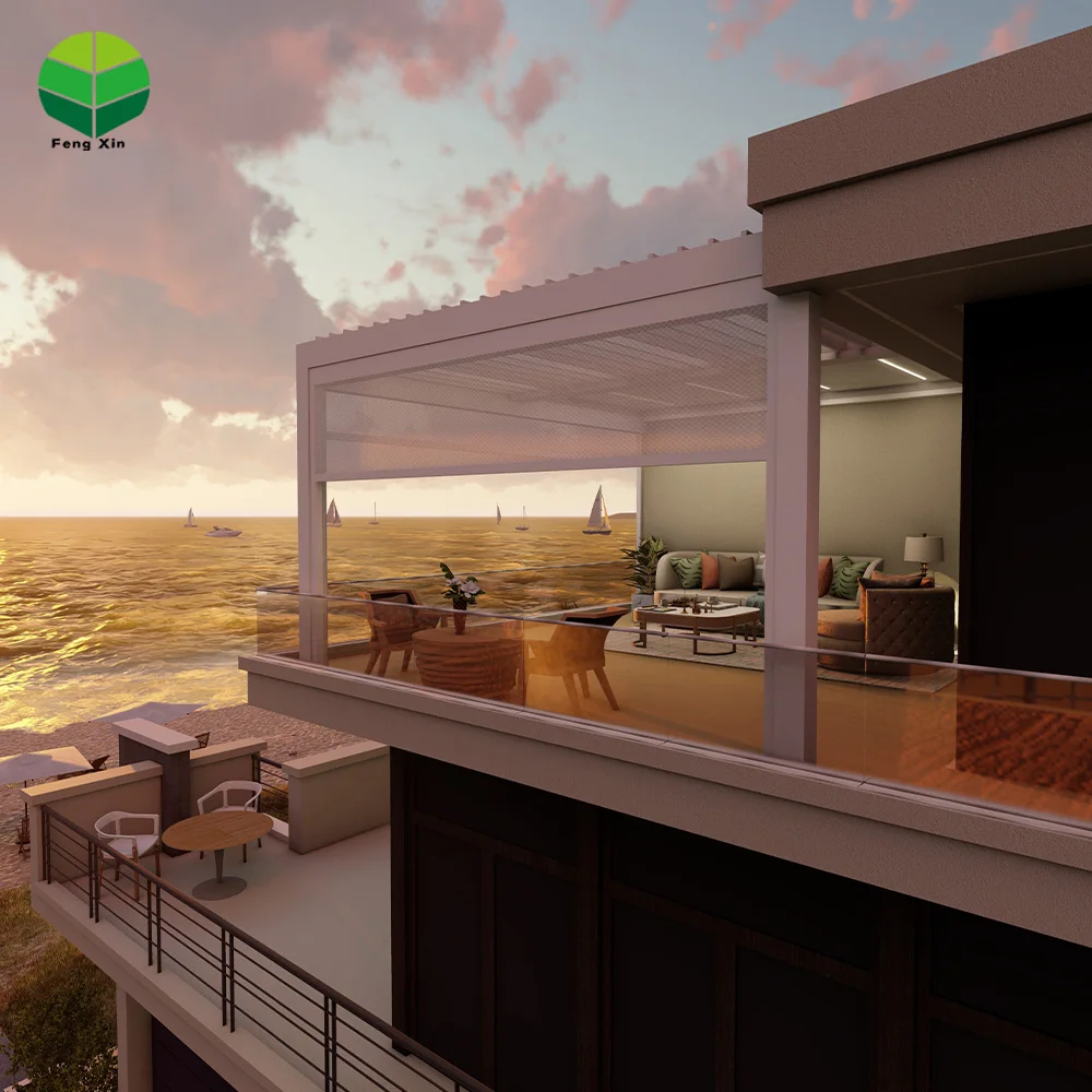 Motorized Garden Shed Bioclimatic Louvre Arches Roof Remote Control Outdoor Pergolas Outdoor