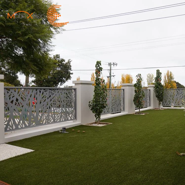 Laser Cutting Aluminum Fencing Perforated Metal Sheet Fence For Garden Fencing