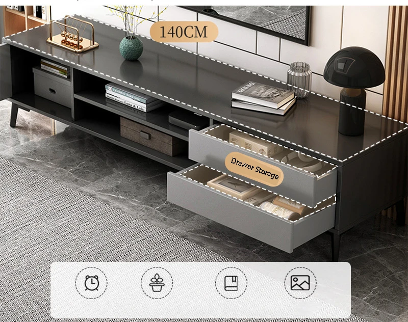 Special shape Living Room Furniture Flat Packing Melamine Chipboard Wood TV Stand Table