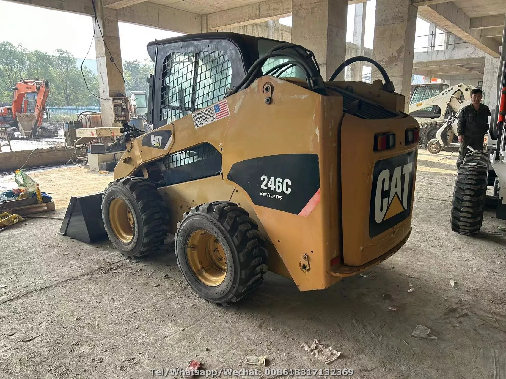 Подержанный Caterpillar 246C 246 3-тонный мини-погрузчик японский бренд 262D 236D небольшой колесный погрузчик