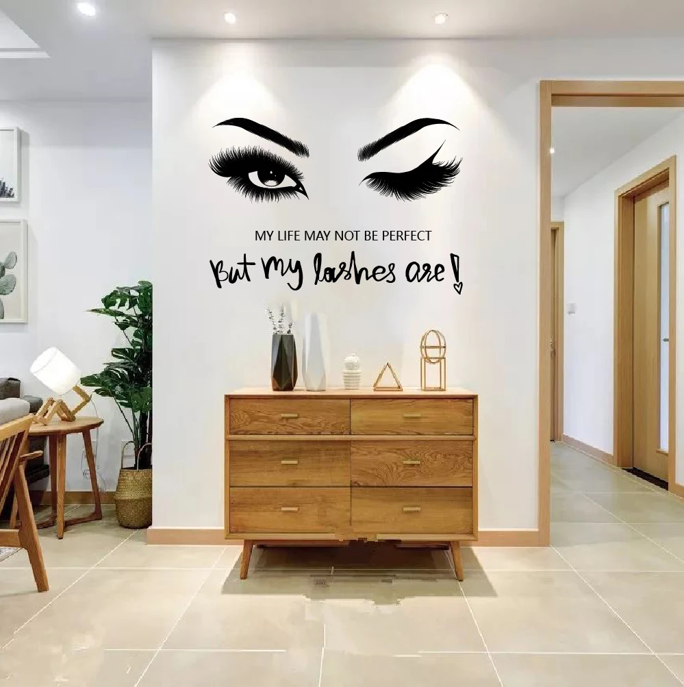 Home decoration creative wall girl motivation eye sticker quotes living room