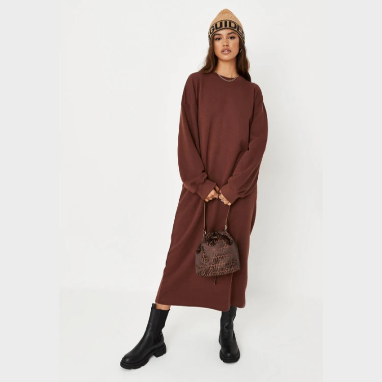 Long Sleeve Oversized Hoodie Dress Women Autumn and Winter Dress Wholesale Plus Size Casual hoodies