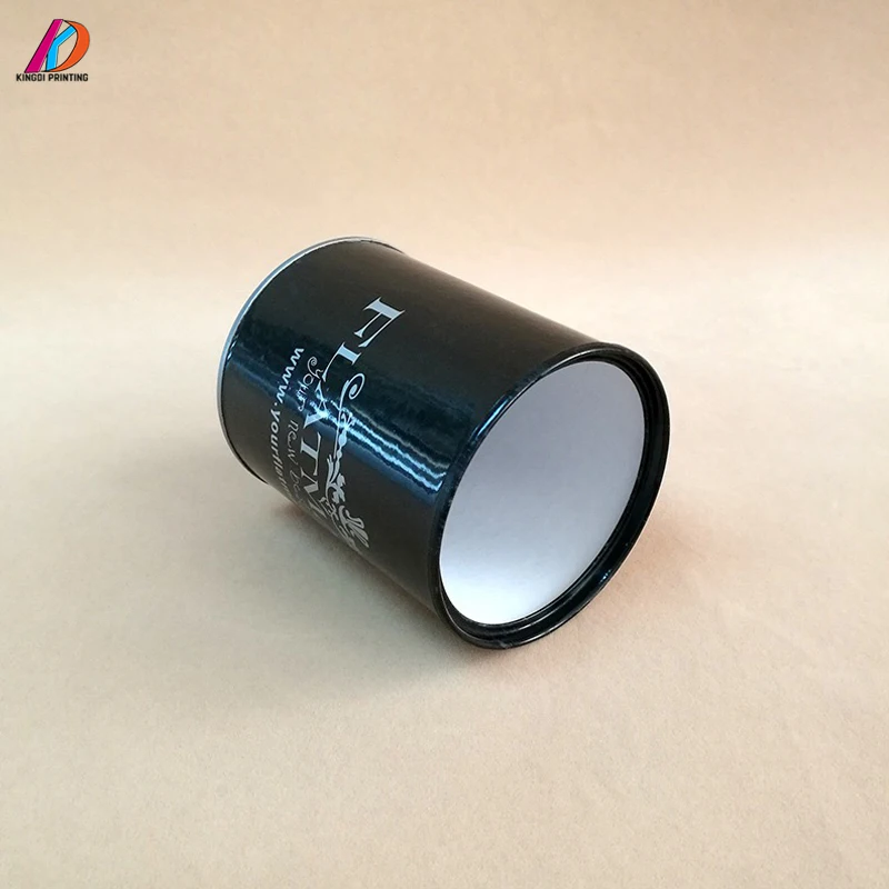 Eco friendly 100% recycled black color cardboard paper tube with custom logo
