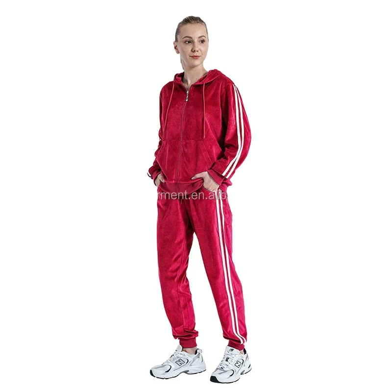 Coral Fleece Lady Casual Zipper 2 Piece Suit Womens 2 Piece Outfit