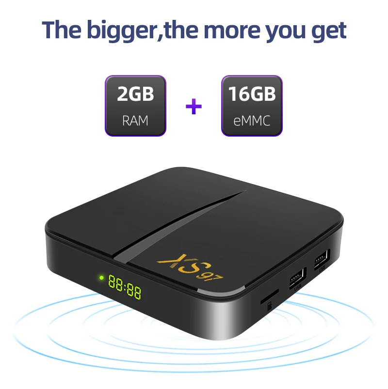 Free Packaging Customization XS97 Smart android 11 tv box with Powerful Amlogic S905W2 4K Ultra HD tvbox