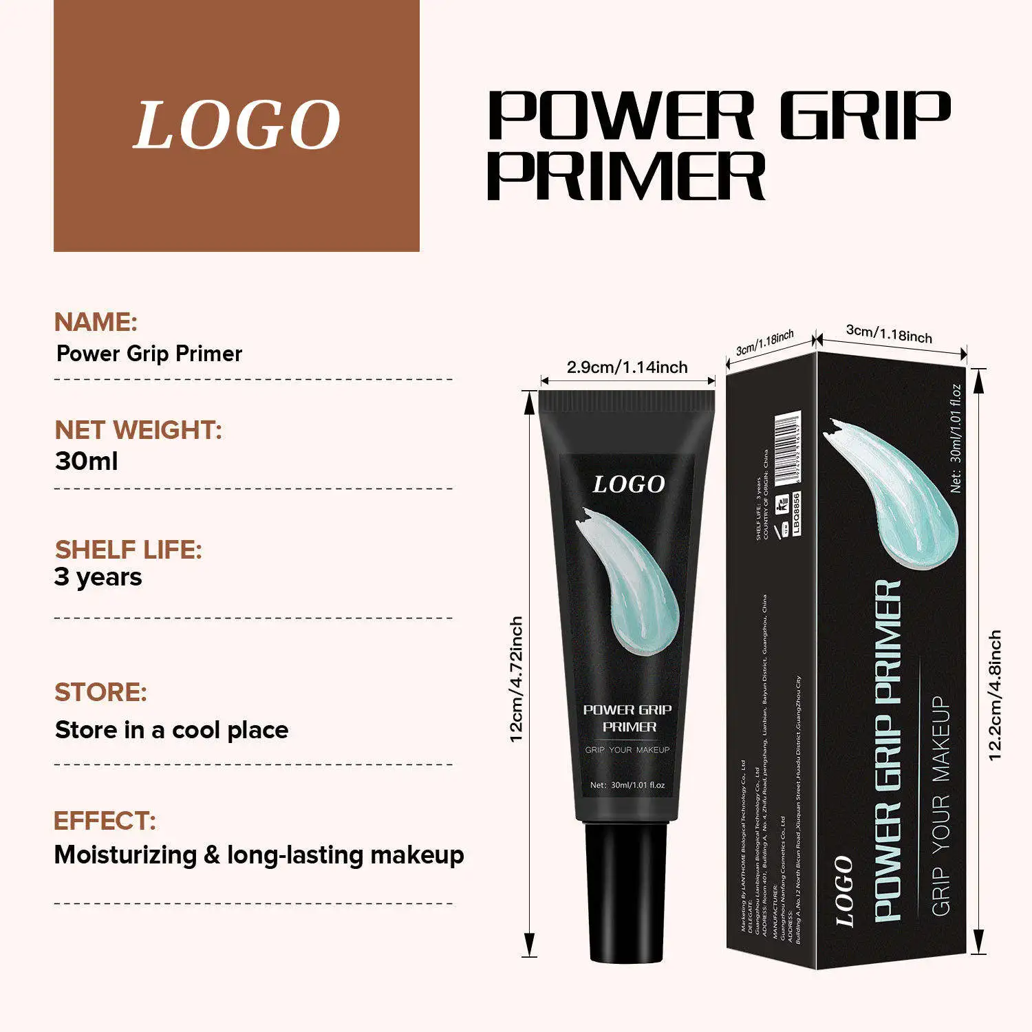 Beauty Private Label Primer Makeup Long Lasting Smoothing Moisturizing Grip Face Primer