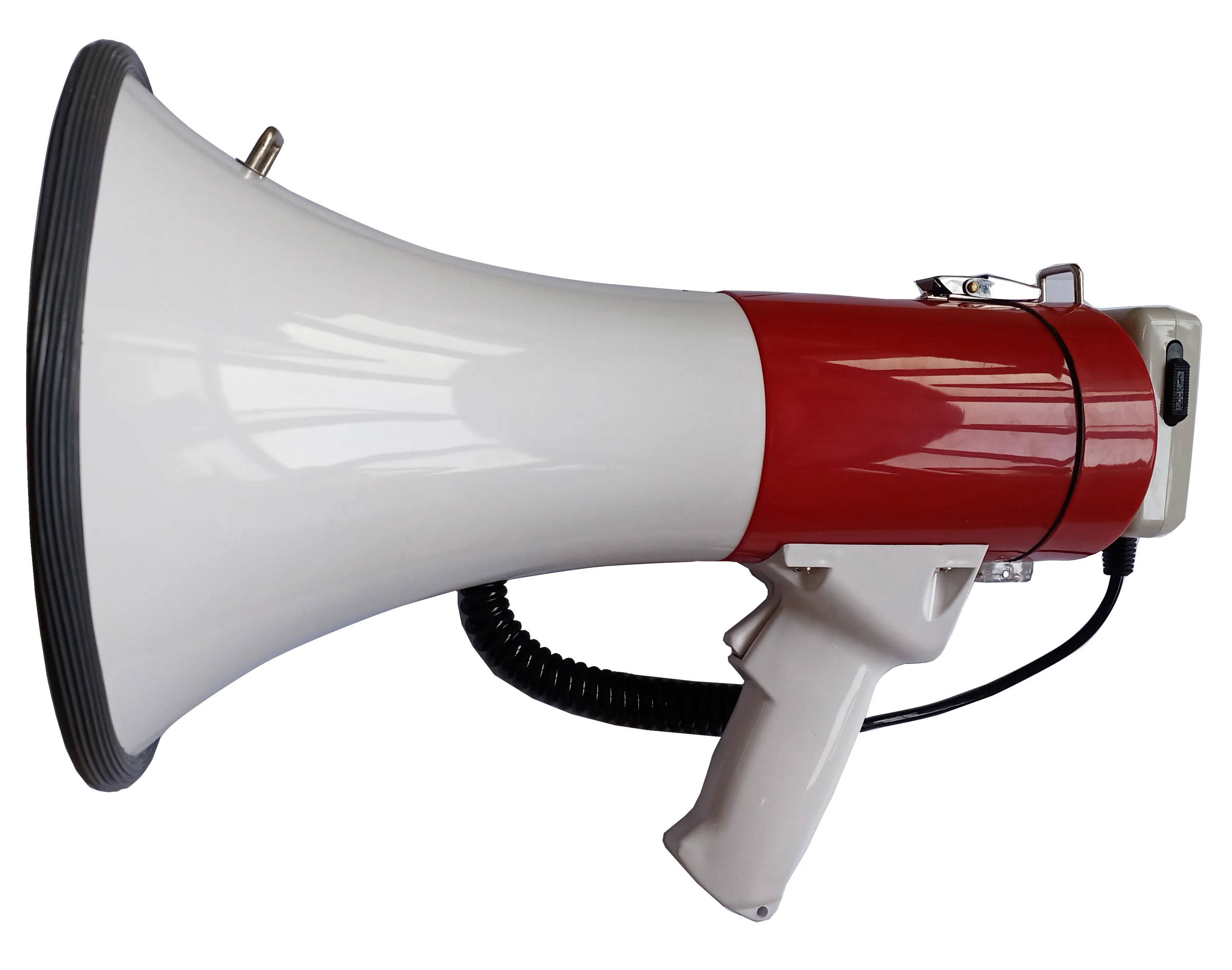 pa use portable handy rechargeable 50W power BIG megaphone louderspeaker with siren USB RECORDING ER66 120s
