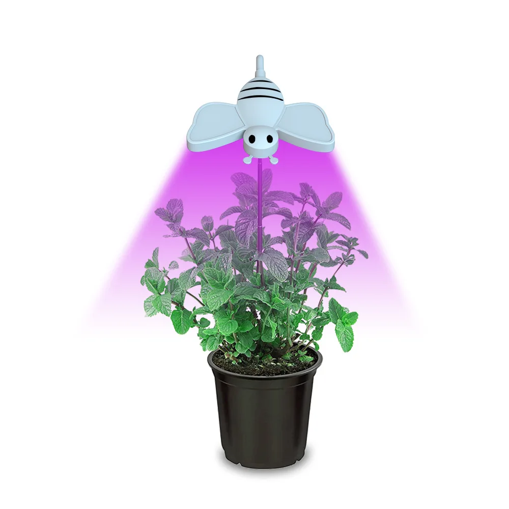 12W New LED plant light spectrum mimics the sun indoor household bee shape telescopic rod type fleshy fill light lamp