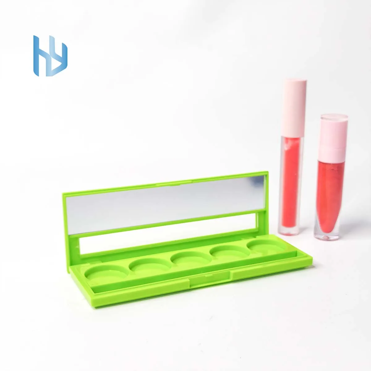 Low MOQ  26.5mm 5Colors Matte Black High Pigmented Shimmer Eyeshadow Case Custom Logo Empty Eyeshadow Palette Case