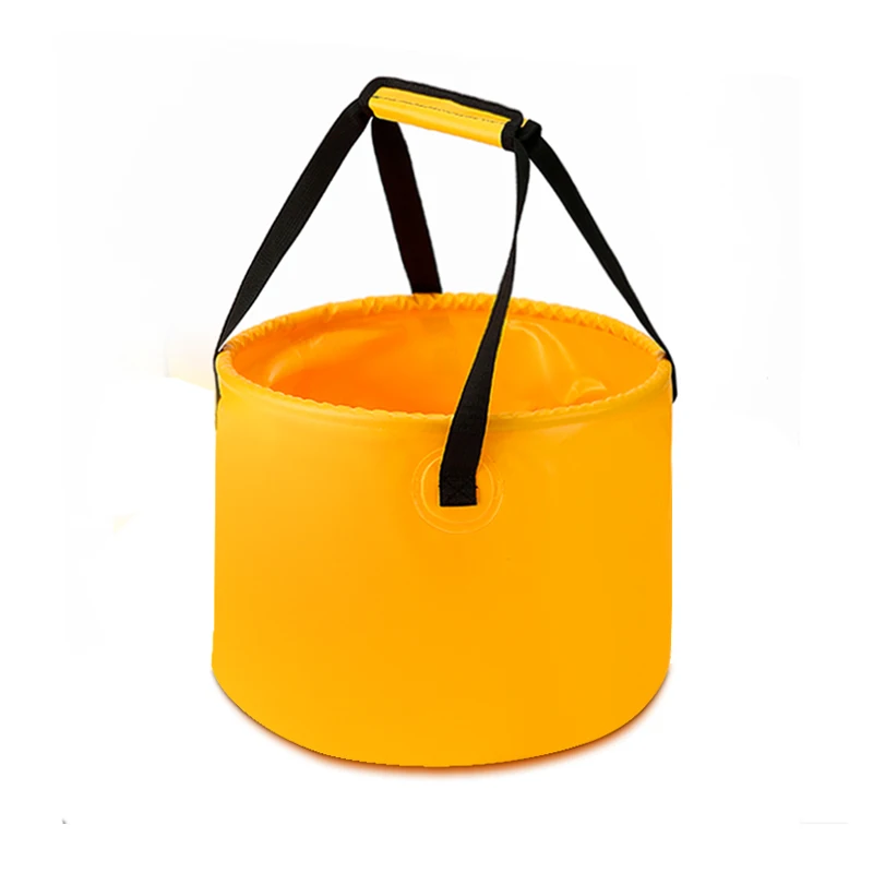 Fashion multi-color high quality eco-friendly plastic fishing seau pliable folding bucket