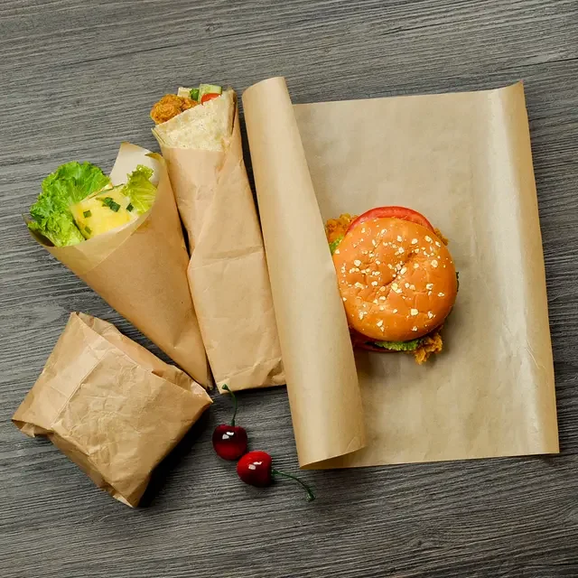 Hamburger Sandwich Pizza Greaseproof paper wax biodegradable custom printed greaseproof food wrapping paper roll food grade