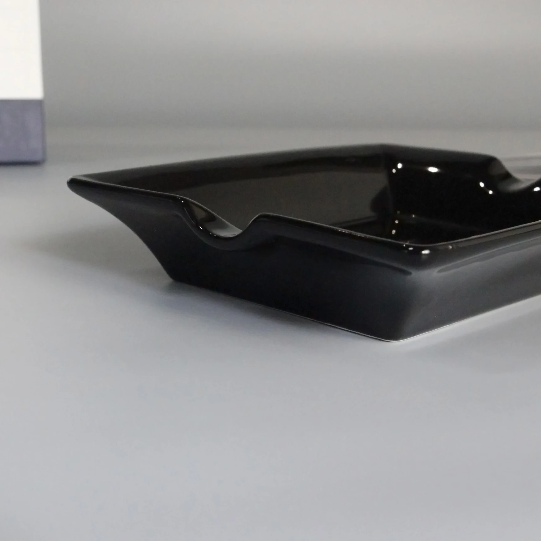Ceramic ashtray cigar custom design Rectangular black luxury style Smoking accessory as gift Shop online