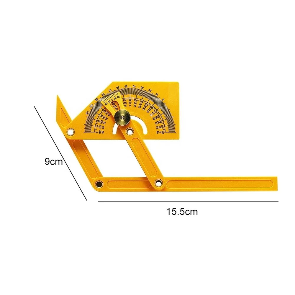 
Precise Protractor and Angle Finder Woodworking Measurement Tools 0 to 180 for Measure Inner/Outer Angle Plastic Protractor 
