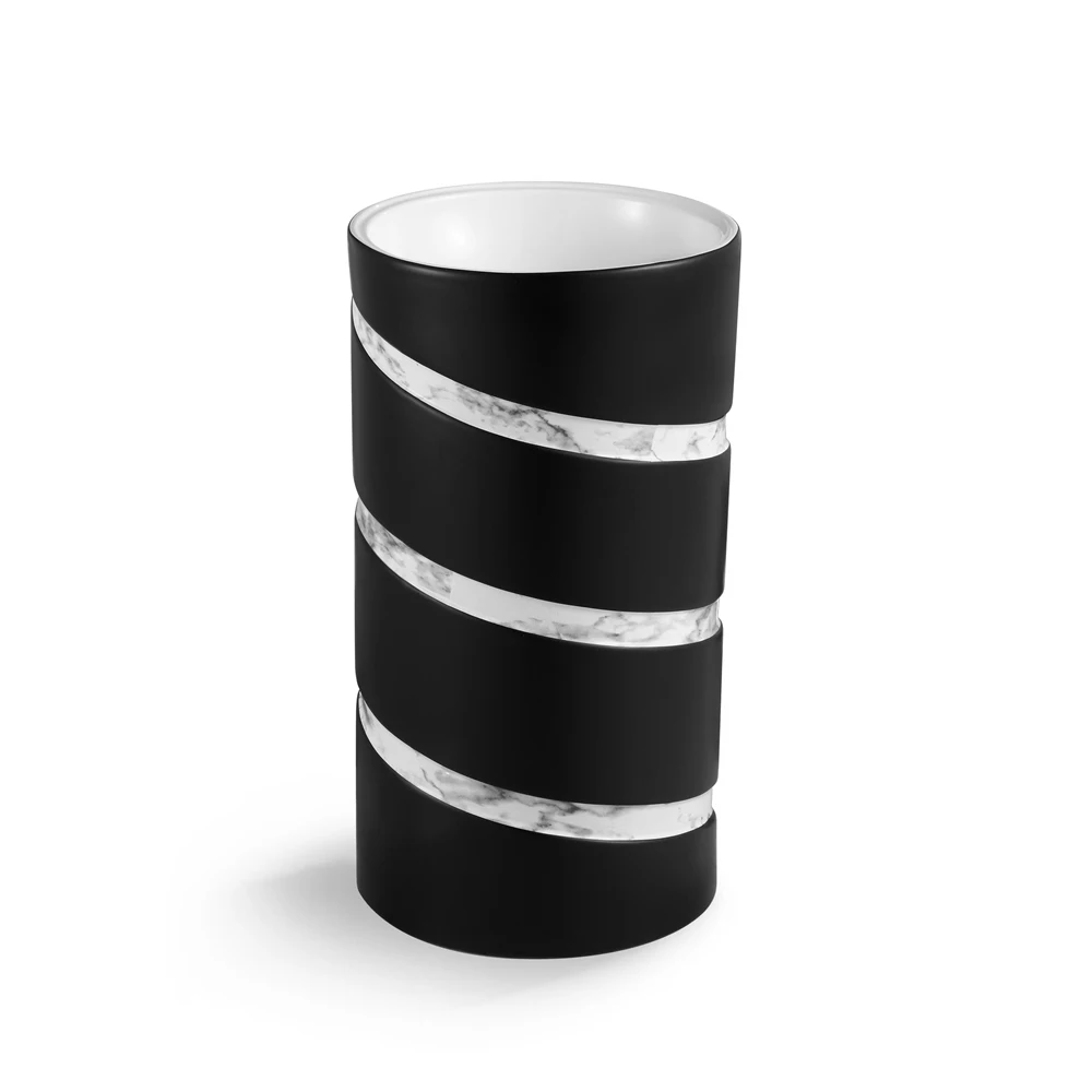 Unique Design Freestanding Spiral Round Cylinder One Piece Bathroom Ceramic Pedestal Wash Basin Sink