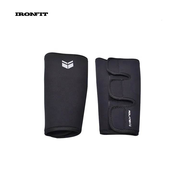 Black 5mm Neoprene Weightlifting Custom Adjustable Calf Sleeve