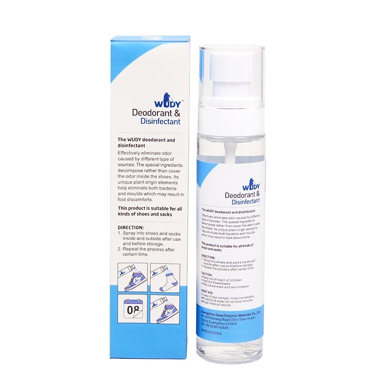 New arrival shoe leather deodorant odor organic deodorizer foot sterilization spray remove odor for socks, shoes, cabinets