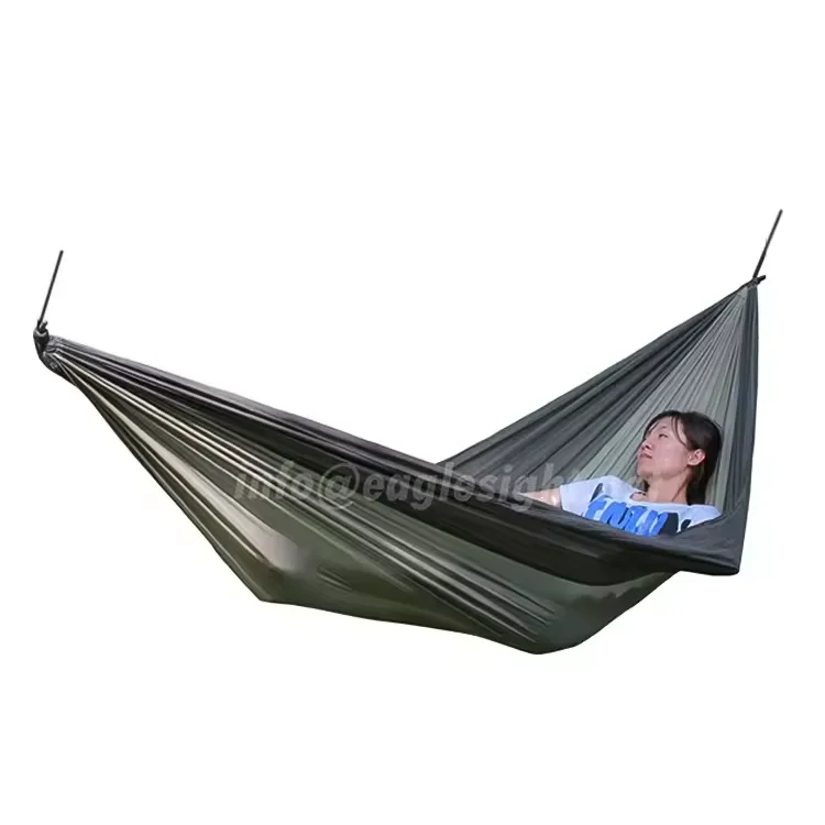 Premium Quality Outdoor Parachute Nylon Hammock Customizable Light Weight Heavy Duty Hammocks Outdoor Camping