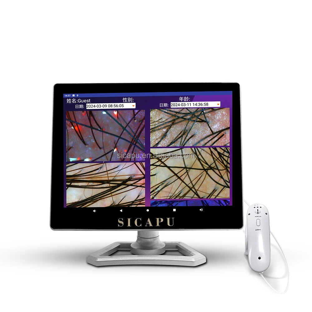 SICAPU  hair Analysis Machine Hair And Scalp Analysis Hair Testing Machine 15 inches touch screen professional scalp analyzer