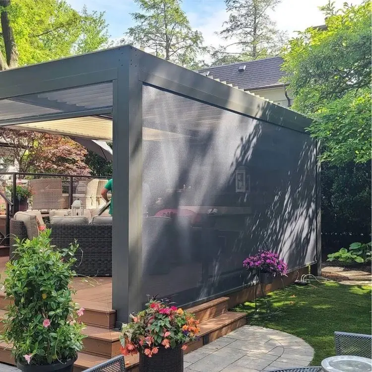 CLEARVIEW Electric Opening Louver Roof Pergolas Garden Aluminum Pergola Kits With Led Pergola Waterproof