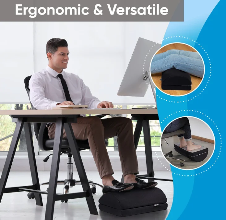 Memory Foam Pillow Foot Rest For Under Desk Adjustable Footrest Pillow Suitable Travel Foot Rest Pillow To Reduce Pain