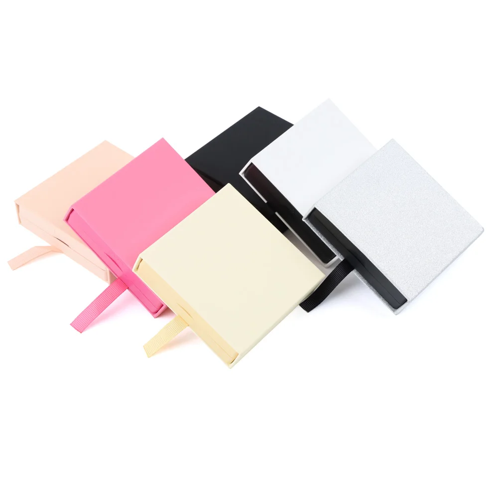 Personalized Custom Logo Square Paper Gift Boxes with Clear Plastic Tray for Packing Press on Nails Eyelash and Jewelry