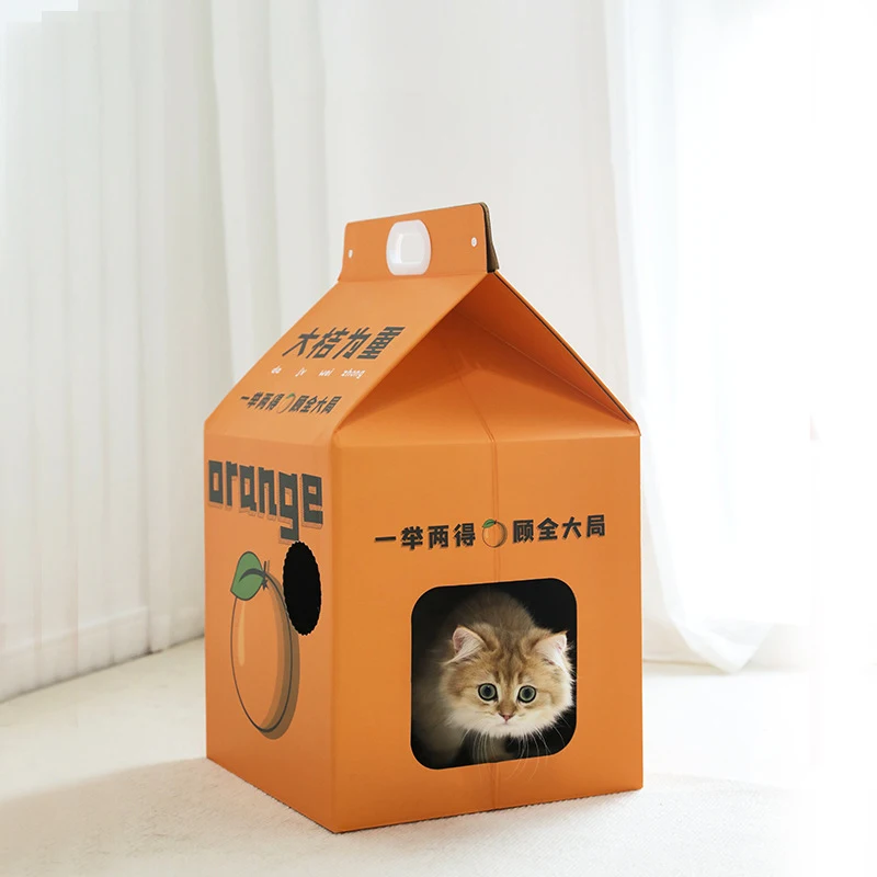 Складная коробка для кошачьего домика из гофрированной бумаги