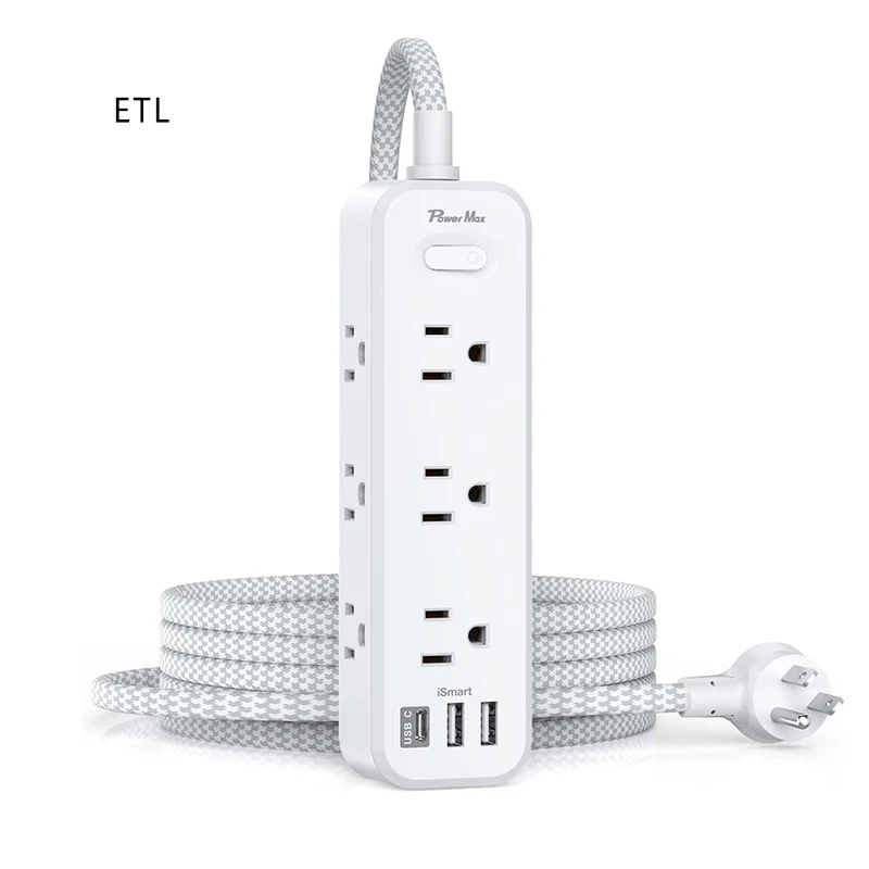 Factory Manufacturer 9 AC Outlets Power Strip Power Bar Surge Board Electrical Accessories for Home Office Dorm