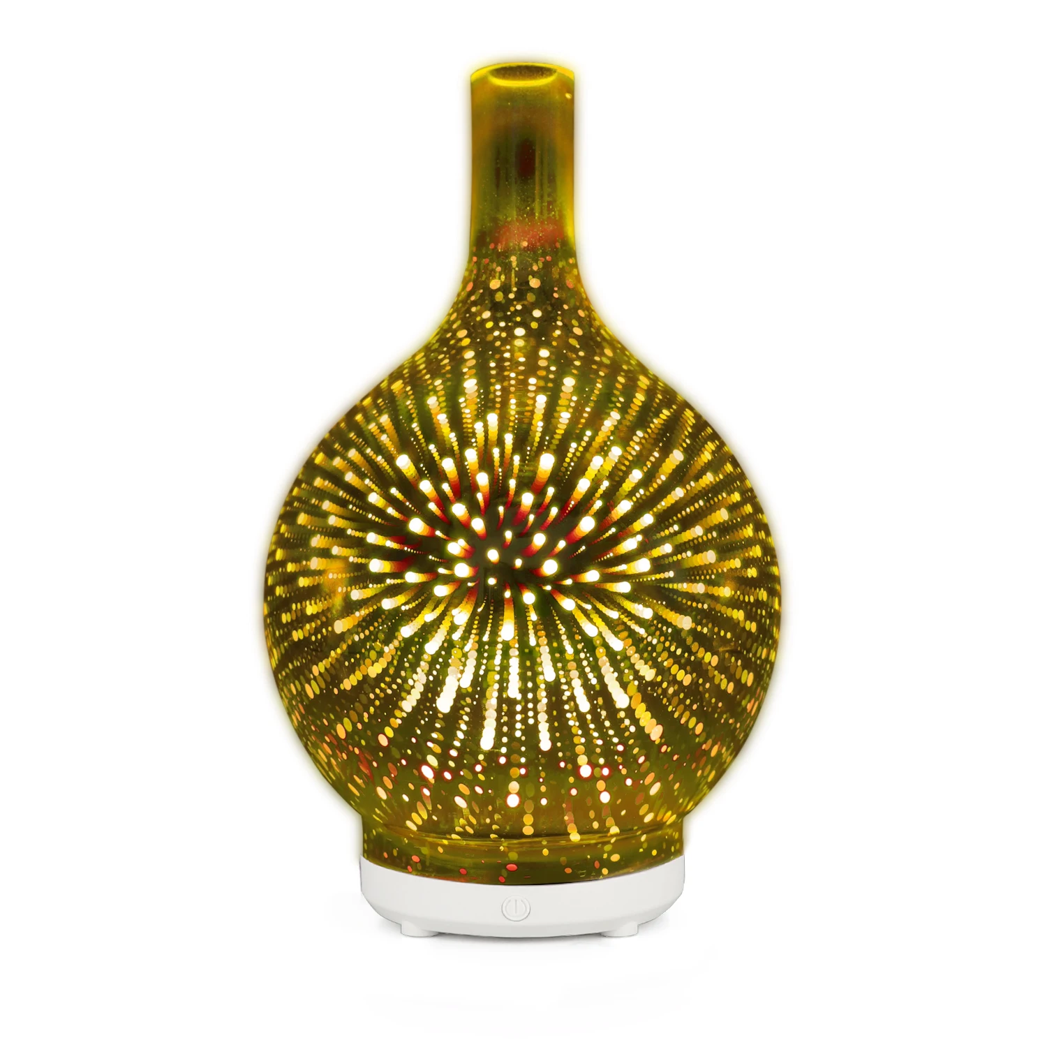 customizable 100ML Bright and Colorful Glass Vase Aroma Diffuser Essential Oil LED Light Air Humidifier Cool Mist Make