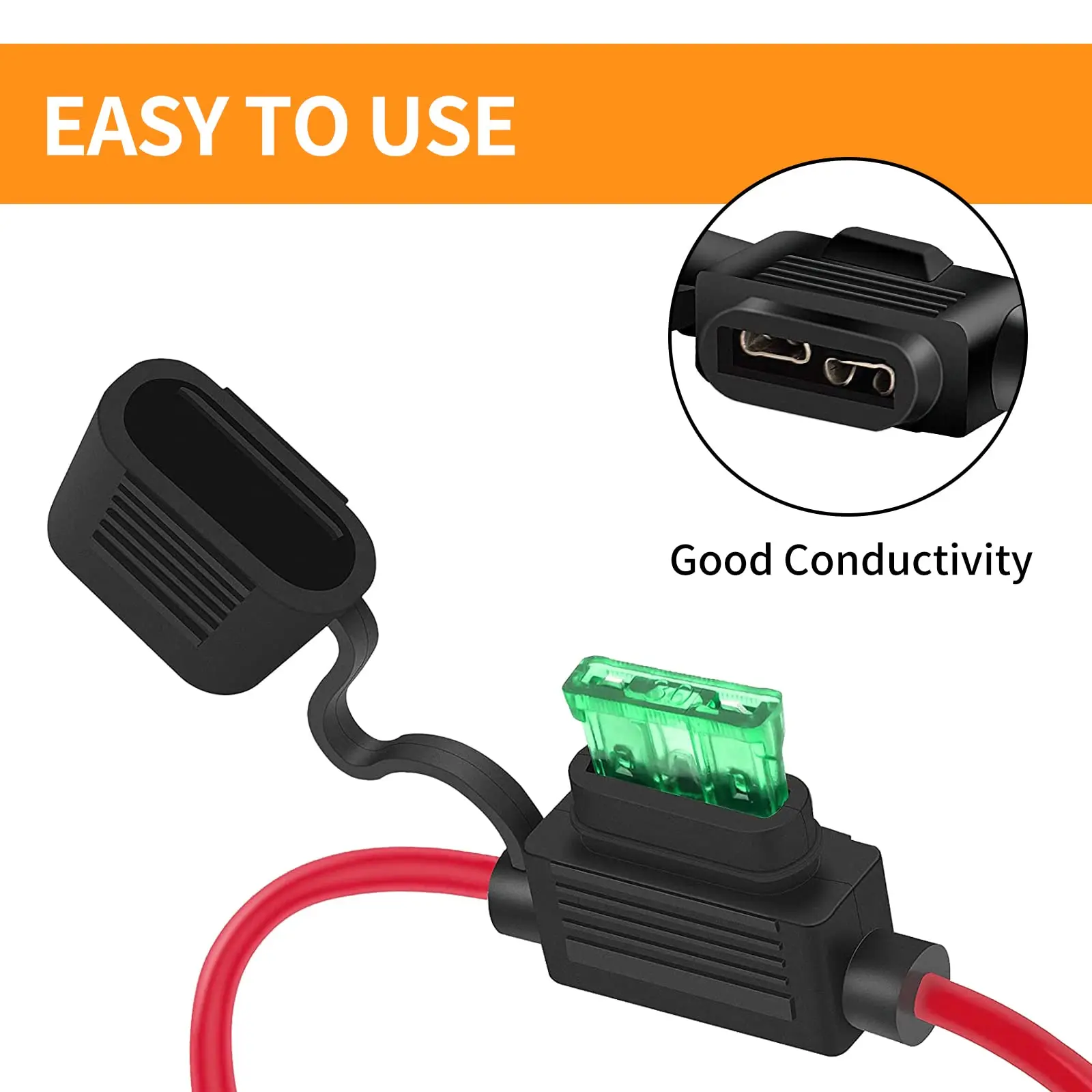 Yigao Inline Fuse Holder 12 AWG 10 Pack Automotive Replacement Fuse Holder with 30A ATC/ATO Blade Fuse