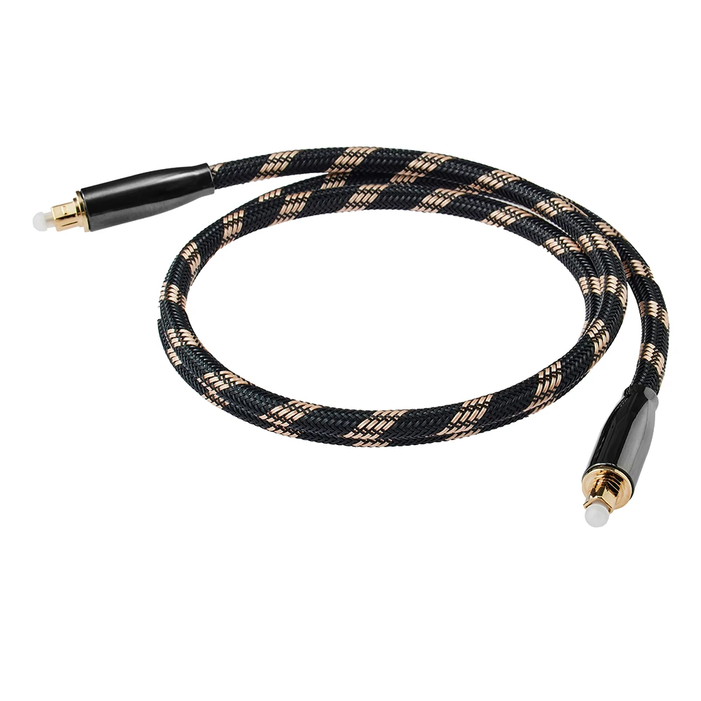 Digital Optical Audio Cable Male To Male OD 5.0mm Fiber Optical Audio Cable Gold Plated Toslink Fiber Optical Cable