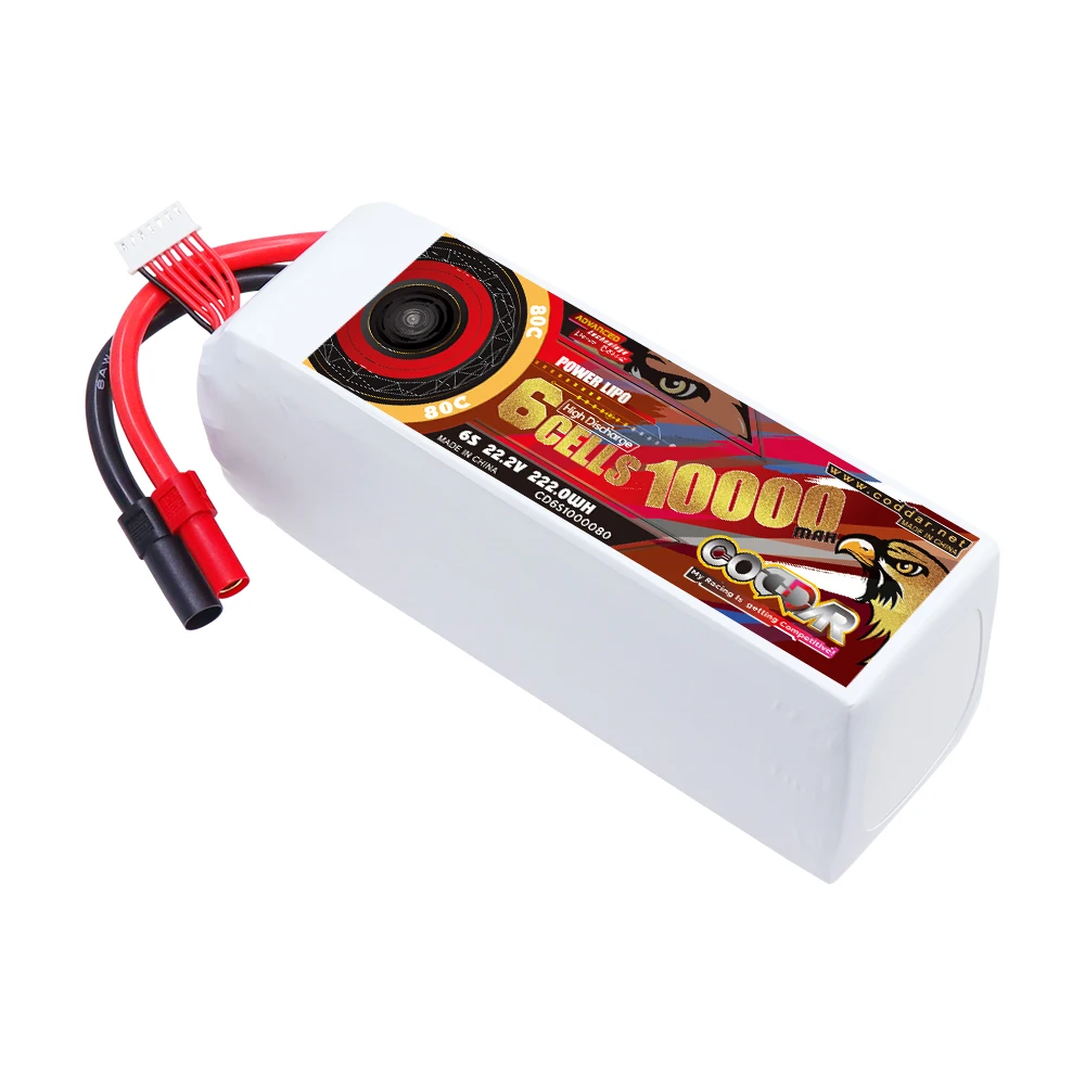 CODDAR 6S 10000MAH 22.2V 80C XT150 10inches FPV Drone Aerial Photography Model Aerobatic Flight AeroPlane RC Car LiPo Battery