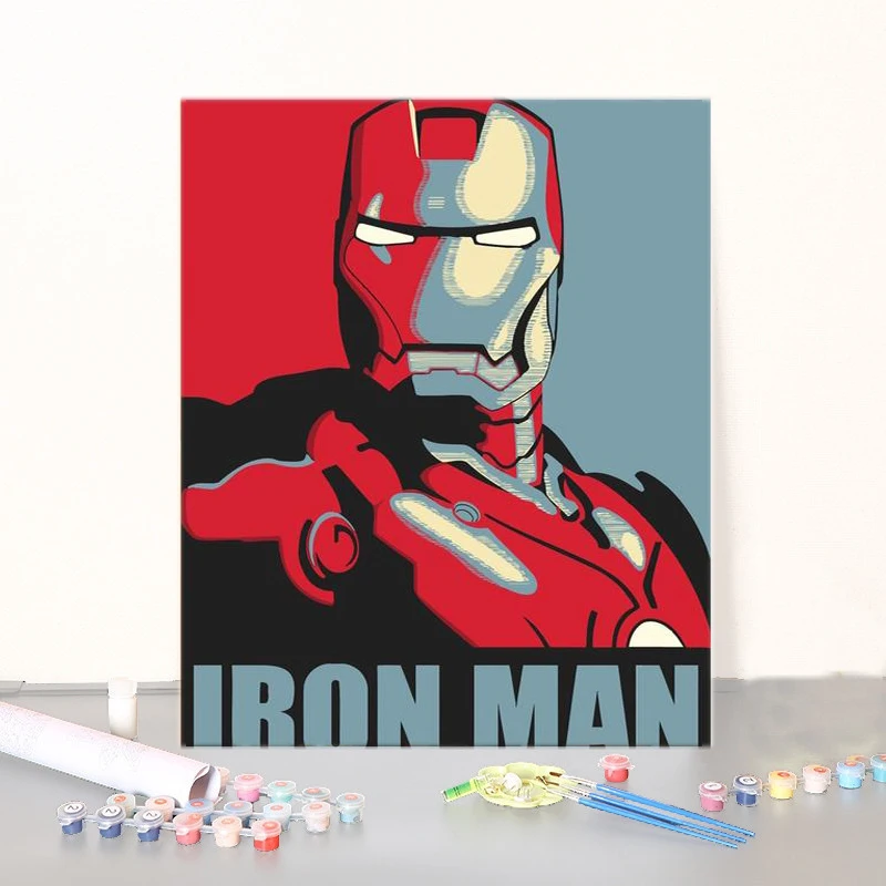High Quality Super Hero painting by numbers Custom Home Decoration Colorful Portrait Oil Painting DIY Canvas Painting by Numbers