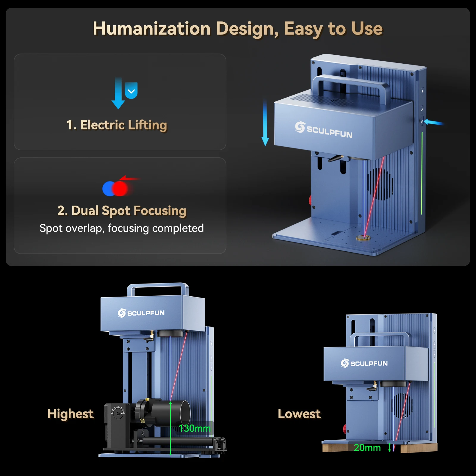 SCULPFUN G9 Laser Cutter and Engraver Machine Portable Lazer Engraving Machine