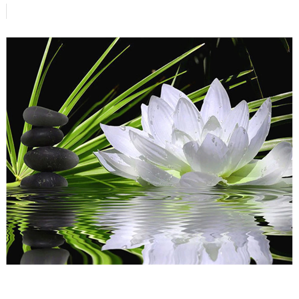 Лидер продаж, на заказ, стразы из смолы, бархатный цветок лотоса, алмазная живопись, холст