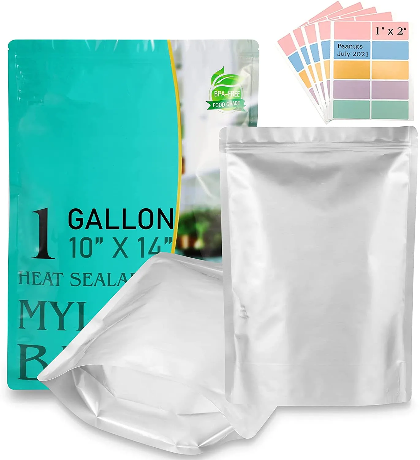 Food Grade Mylar Bags 1 Gallon Heat Oil Zip Lock Bags Resealable Custom Stand Up Pouch Zip Lock Bags