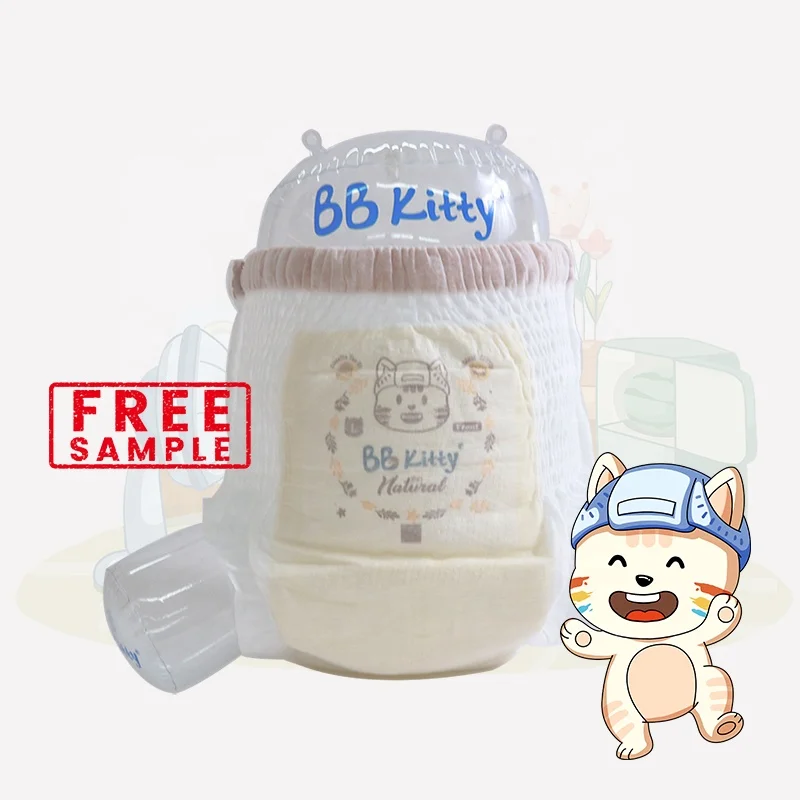 BB Kitty Natural Bamboo Nappy Japanese High Quality Underwear Overnight No Leak Size 3-4 Baby Diapers