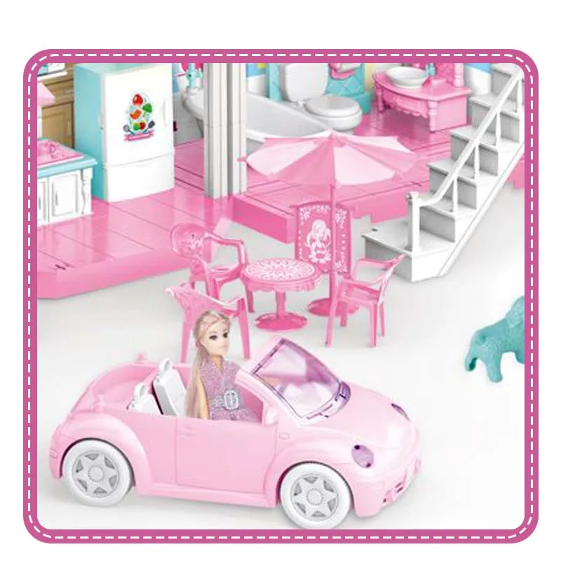 318 PCS Kid Playing House Set doll Villa Toy Set castle assembled House Assembly Toy  girls Doll House Toys