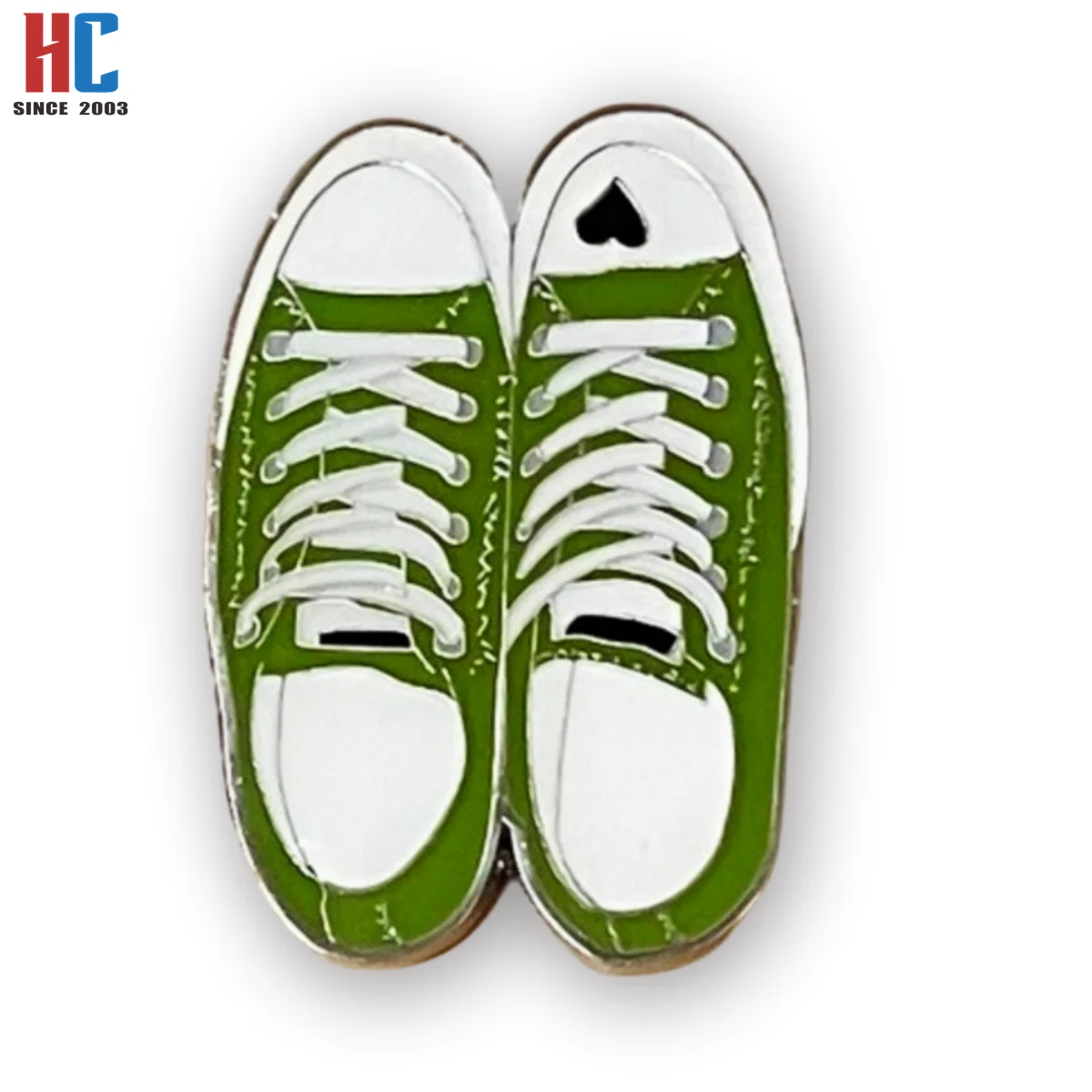 20 Years Factory Custom Green Converse Shoe Enamel Pin hard enamel Lapel Pin