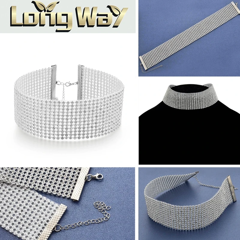 Fashion Women Full Diamond Crystal Rhinestone Choker Necklace Wedding Jewelry