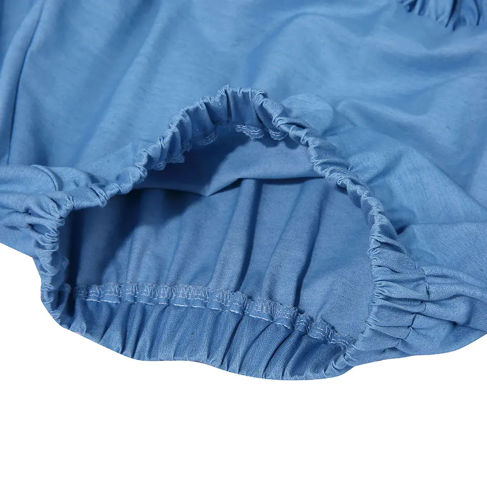 KAPU Boutique cotton toddler girl long pleated denim skirt baby girl jean skirt