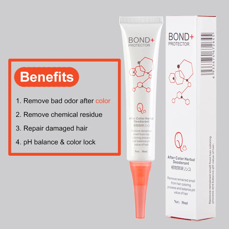 Q8 30ml Bond+ Protector After Color Herbal Deodorant Hair Dye Cream Ammonia Perm Smell Remover